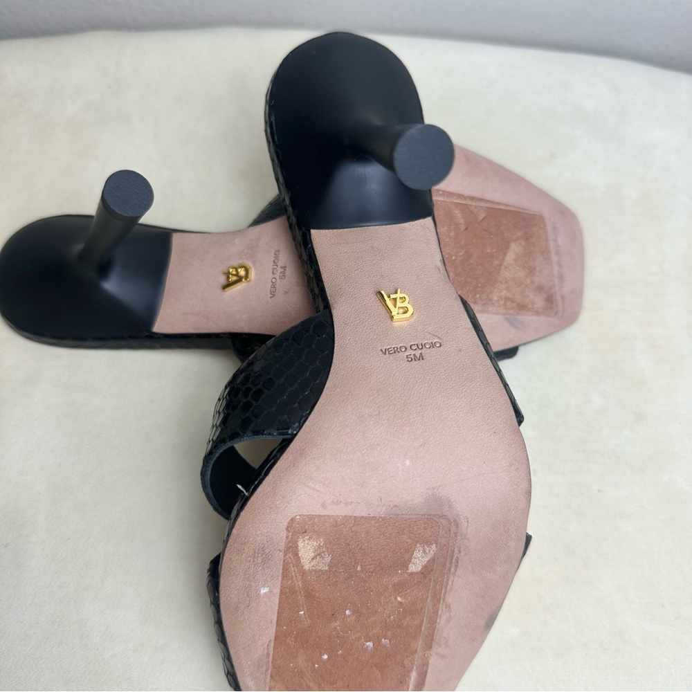 Veronica Beard Alsea Sandal in Black Leather Sz 5 - Picture 6 of 6